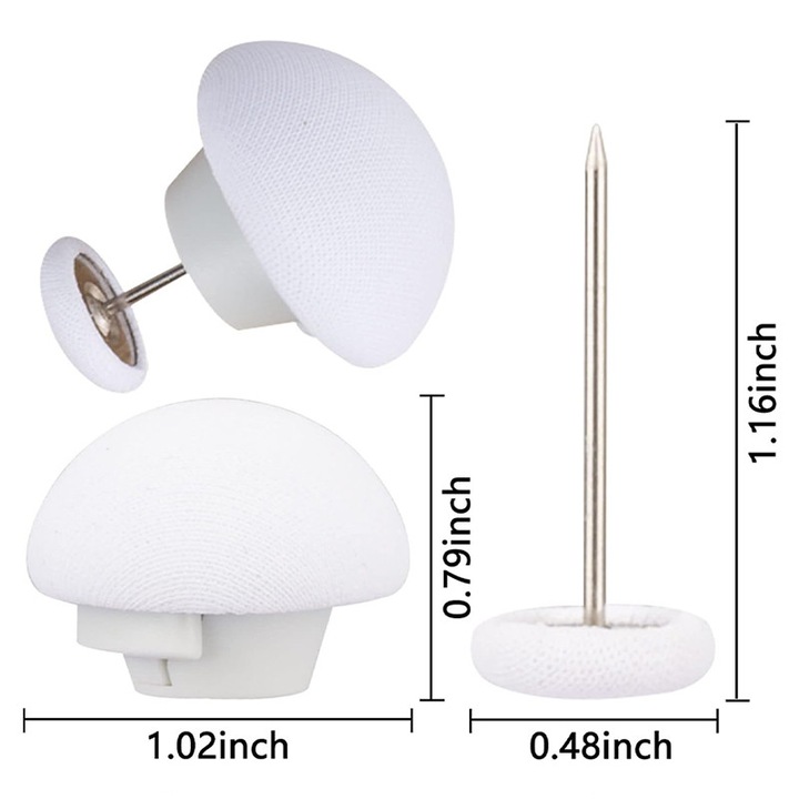 Set 20 de cleme pentru pilota, Rqiurpn, Material rezistent, Simplu de utilizat, Potrivit pentru perne, perdele, sosete, cuverturi, plapumi, prosoape, paturi, forma de Butoni, Alb