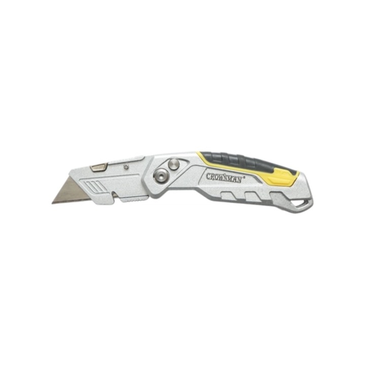 Cutit cutter profesional pliabil cu lama otel 19mm SK5, corp aluminiu Heavy Duty Crownman lusali