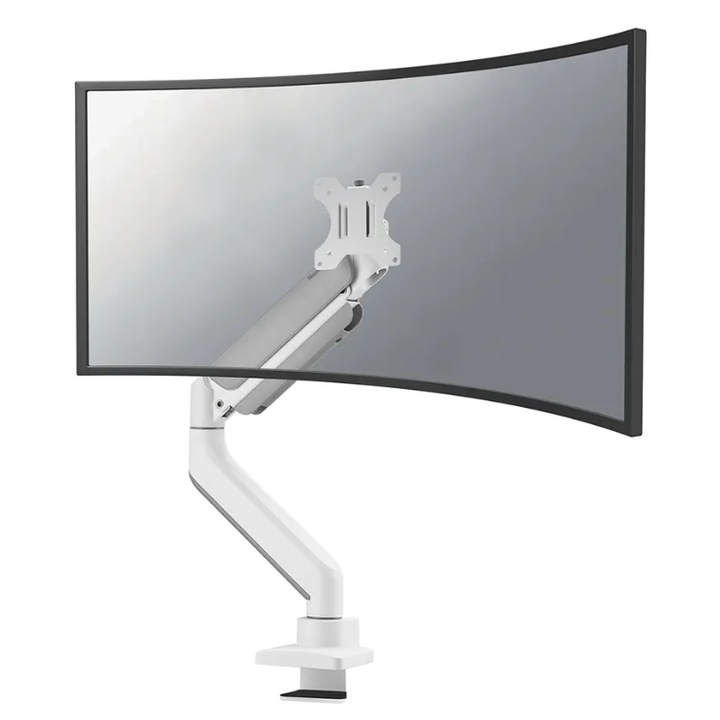 Настолна стойка за монитор NeoMounts, извит, 17-49", бял, максимално тегло 18кг, разстояние от стената 108-568мм