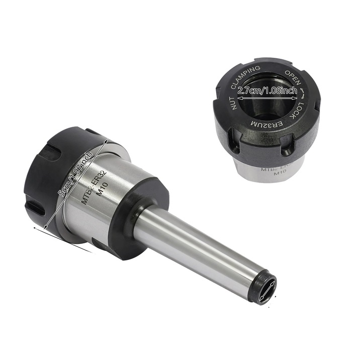 Set de coliere CNC, 19 piese, precizie inalta, negru argintiu