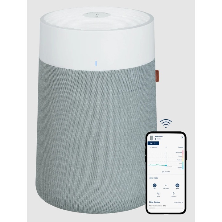 Purificator de aer BlueAir Blue MAX 3350i, gri, 36mp, 425m3h
