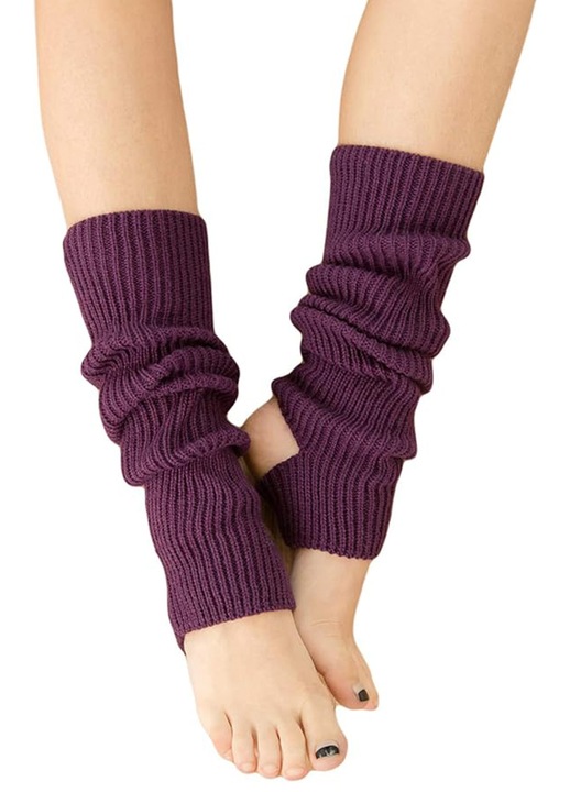 Дамски гети TRADERPLUS, акрил, дълги, добра еластичност, лилави, 43x7.5см