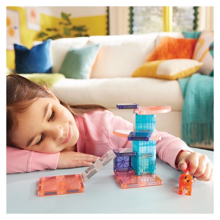 Set de construcție Magna-Tiles Cat Tree, 13 piese, multicolor
