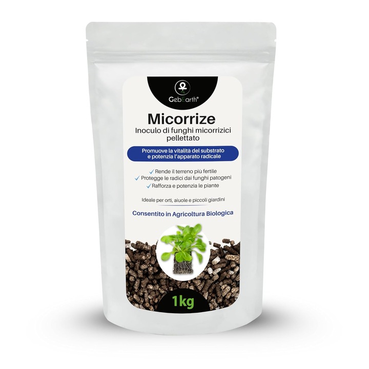 Ingrasamant biostimulator GebEarth pentru plante, 1KG, micorize si bacterii benefice, protejeaza radacinile, multicolor Nutrienti
