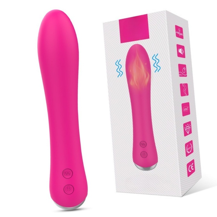 Vibrátor nőknek, fűtéssel, finom textúrával, 9 rezgési móddal, alacsony zajszinttel, szilikon, vízálló, hosszantartó játék, 174 mm hosszúság