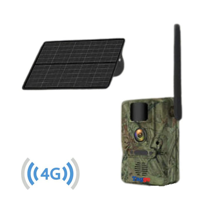 4G napelemes térfigyelő kamera GPS-szel, 16MP fotó, 4MP videó, 4W napelem, 7800mAh akkumulátor, mozgásérzékelés, kétirányú hang, IP65