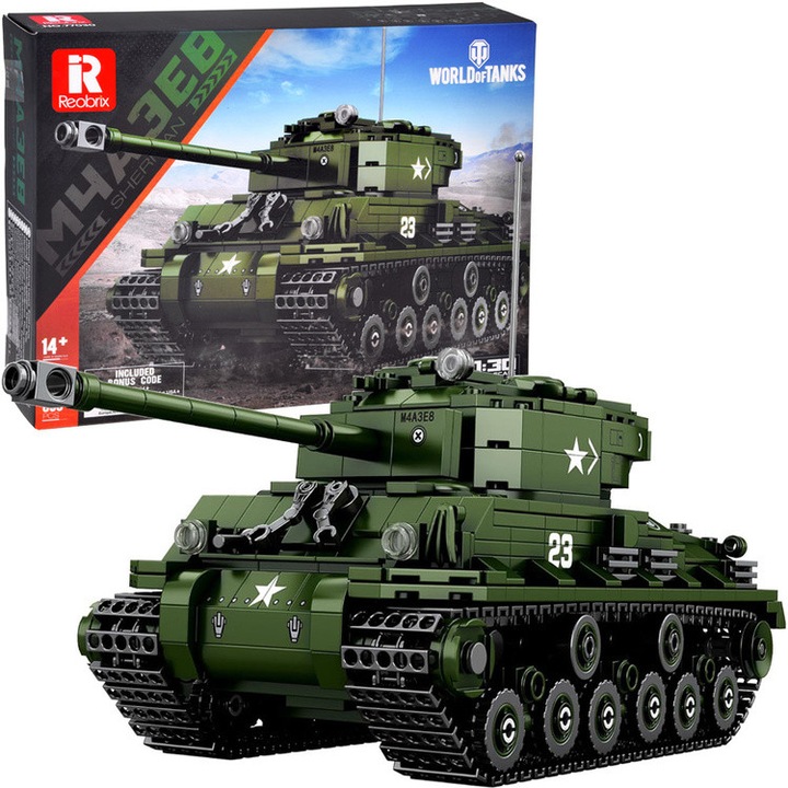Reobrix Sherman M4A3E8 Tank – World of Tanks - 836 части конструктор