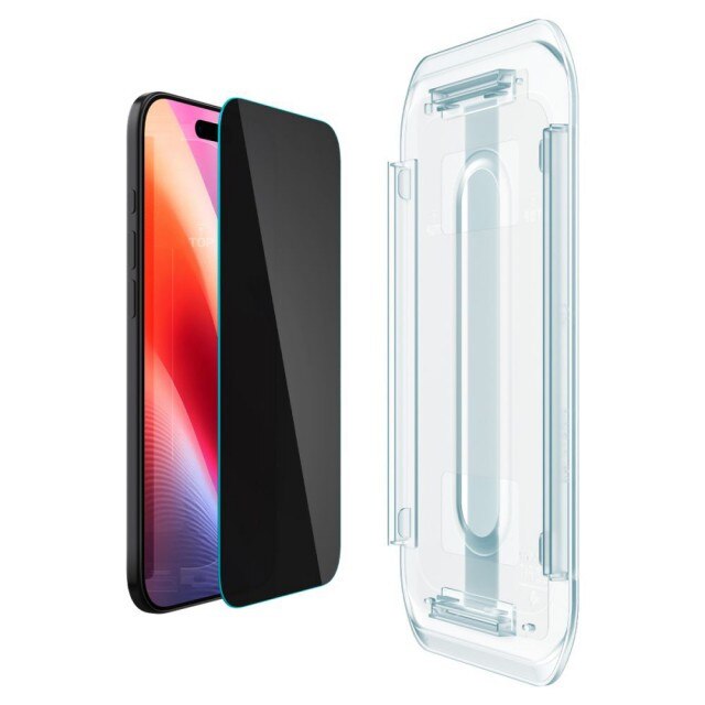 Pachet 2 x Folie Sticla Privacy Spigen Pentru iPhone 17 Air, Aplicator Inclus, Montaj Rapid Fara Bule, AntiSpy