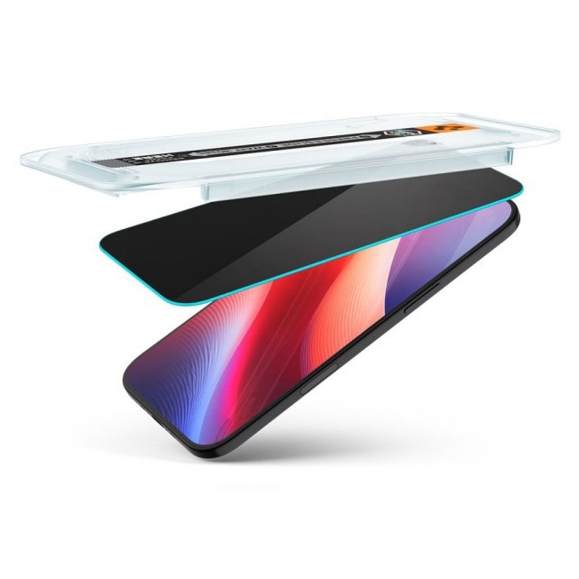 Pachet 2 x Folie Sticla Privacy Spigen Pentru iPhone 17 Air, Aplicator Inclus, Montaj Rapid Fara Bule, AntiSpy