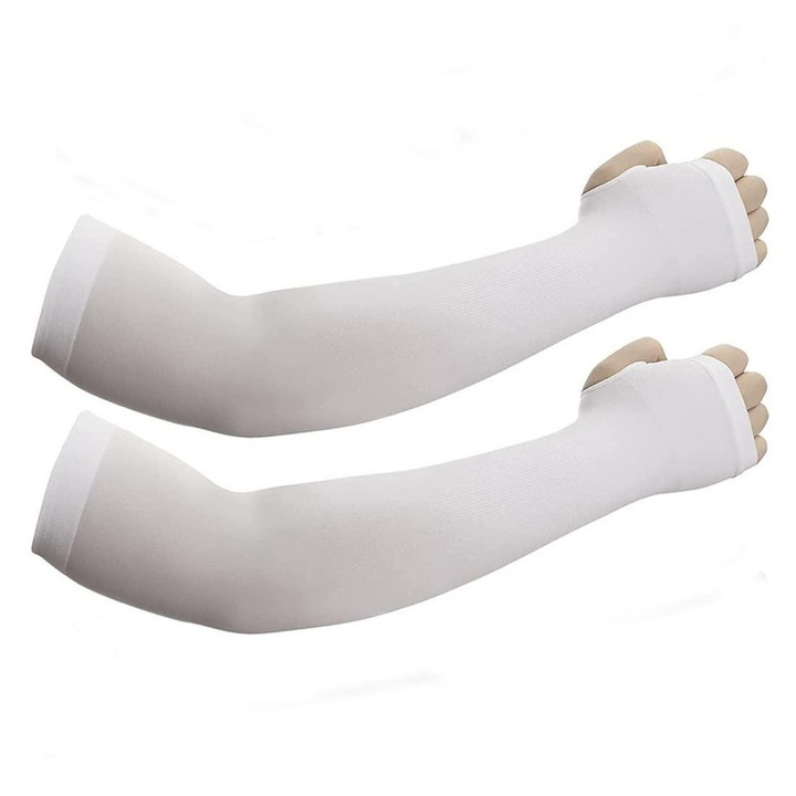 Set 2 maneci pentru protectie solara MKIYHODDIY, alb