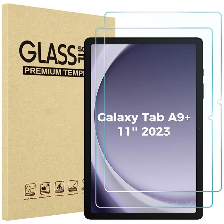 Tabletta védőfólia, MKIYHODDIY, 2 darab, Samsung Galaxy Tab A9 Plus/A9 Plus 5G, 11 hüvelyk, edzett üveg, tükröződésmentes