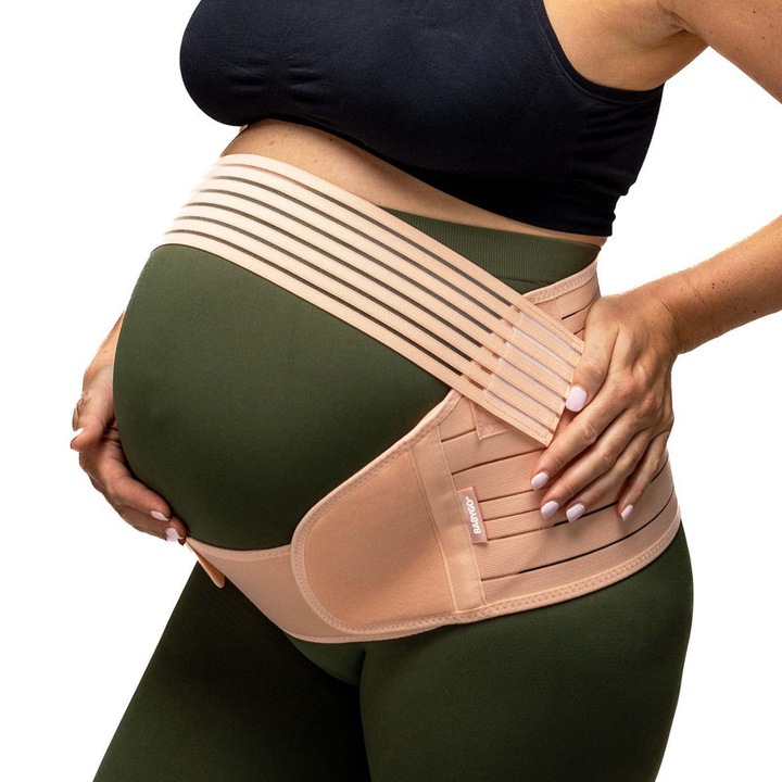 Centura Abdominala Gravide, MKIYHODDIY®, Din 3 Piese Pentru Perioada Prenatala, Orteza Corset Cu Banda Sustinere Abdomen Pentru Sarcina, Cu Functie De Suport Ortopedic, XXL, Crem