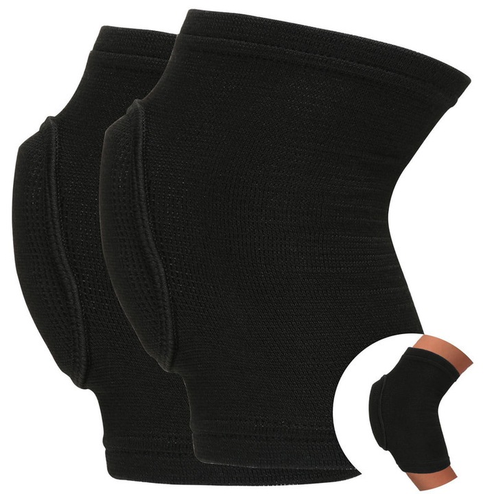 Set 2 orteze pentru genunchi MKIYHODDIY, moi si respirabile, pentru sport, negru, M