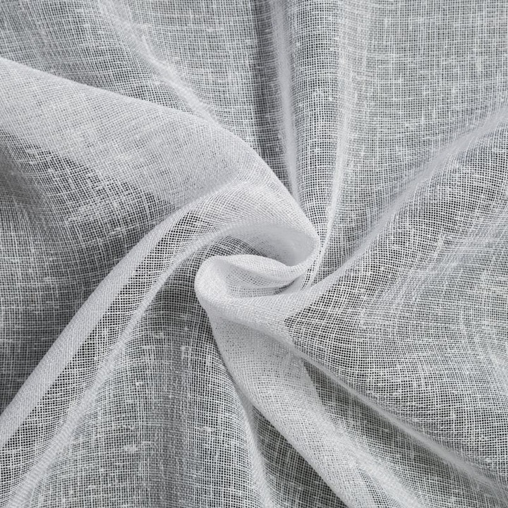 Material Tesatura pentru perdele, aspect de in, alba, Inaltime 300 cm