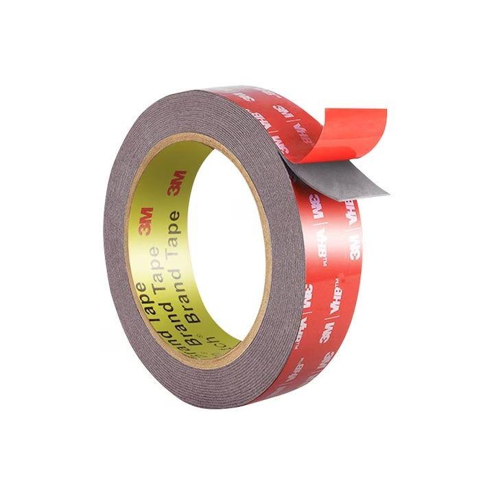 Двустранна самозалепваща лента, 3M, 20ммx3м, водоустойчива, сива