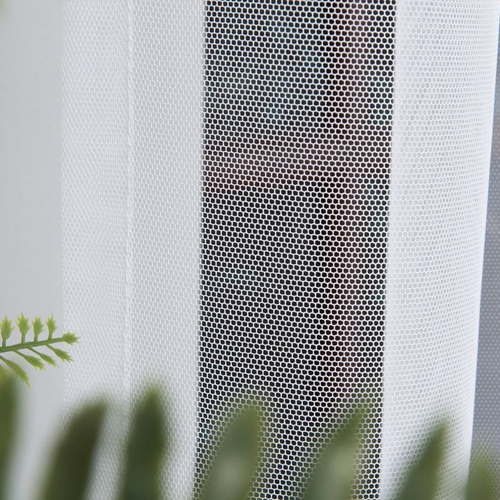 Perdea la metru, tulle grecesc (plasa fina tip fagure), alb, inaltime 315 cm (banda de plumb)