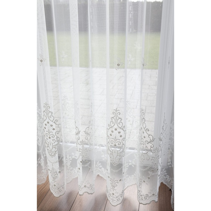 Textil anyag, Dekorfüggöny, Fehér, 300 cm magas, Méterre