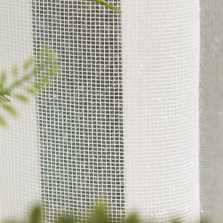 Tesatura pentru perdele CLIO, ecru, plasa fina cu accente sclipitoare, la metru, inaltime 300 cm