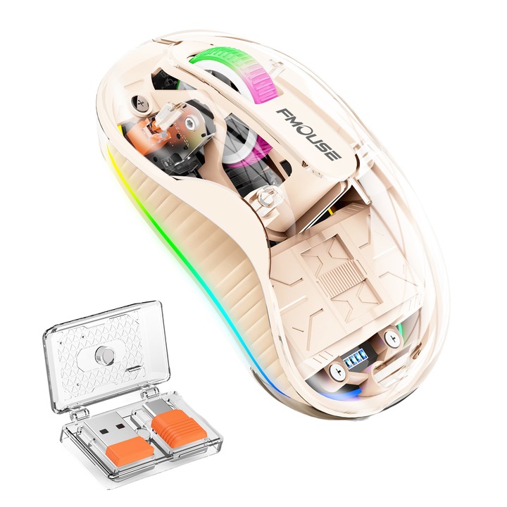 Egér, vezeték nélküli 2, 4 GHz/Bluetooth, USB, Type-C, 4 DPI beállítás, mágneses rögzítés, csendes működés, mágneses töltés, akkumulátor jelző, 400 mAh