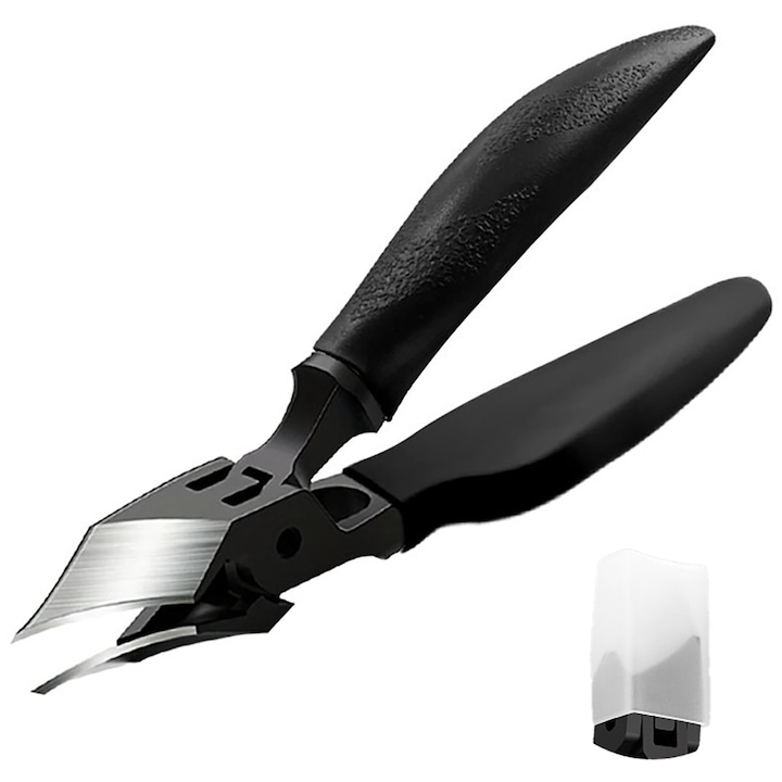 Duaiu körömvágó csipesz, benőtt körömre, éles ívelt penge, fekete