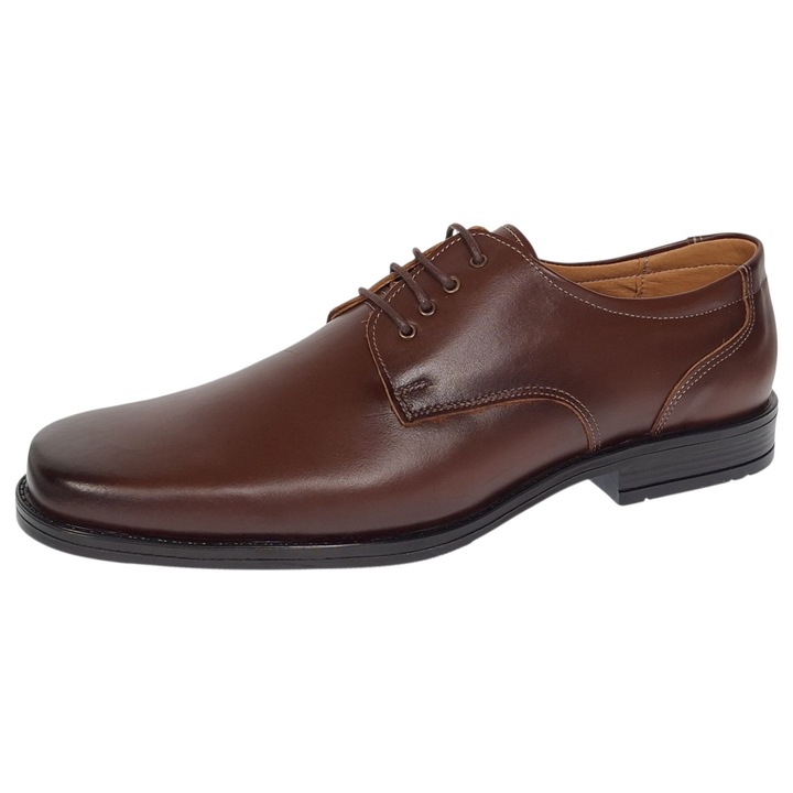 Pantofi barbati eleganti din piele naturala, POLITIE / POMPIERI / JANDARMI, PB2265N, Maro