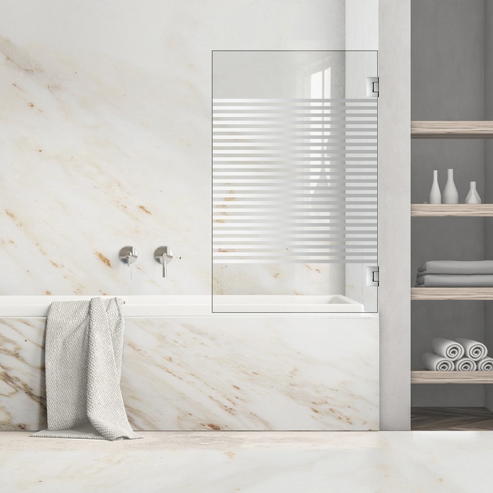 Paravan cada Ravana ® Mobil Inox, model Bali incolor, feronerie full inox, sticla clara, securizata, 70x140 cm