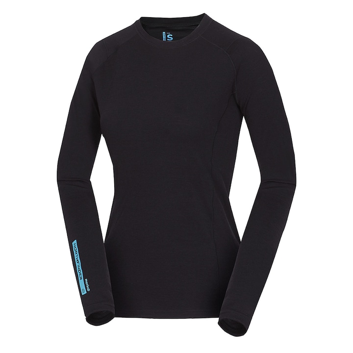 Tricou merino damă - strat de bază DEJA, Negru