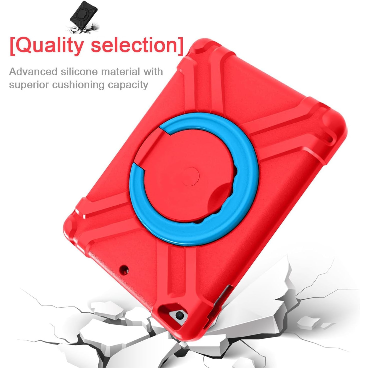 Husa Sigloo pentru iPad 9.7", Compatibila iPad 6 (2018), iPad 5 (2017), iPad Air & Air 2, cu Suport Rotativ, Protectie Antisoc, Rosu