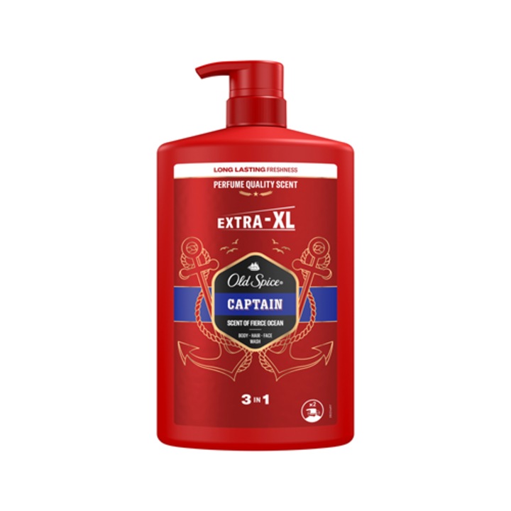 Old Spice Captain 3 az 1-ben tusfürdő és sampon testre, hajra és arcra, 1000 ml