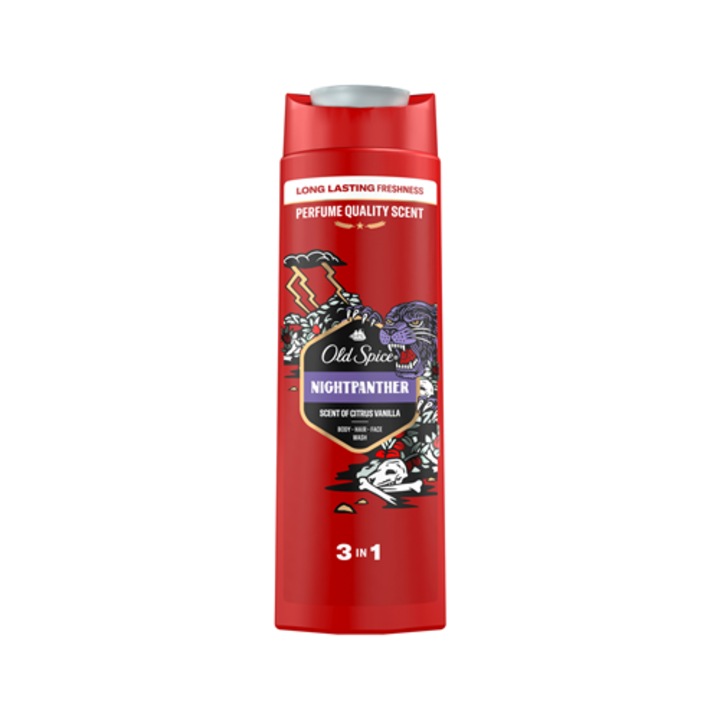 Tusfürdő és sampon Old Spice Night Panther, 400 ml