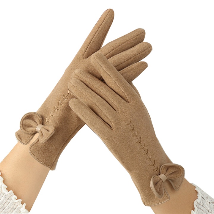 Manusi dama, RDWESZOD, manusi termice din catifea, design touch screen, 23x8.5cm, pentru sporturi de iarna