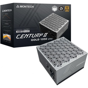 Sursa Montech Century II 1050W, 80 Plus Gold, ATX 3.1, Full Modulara, Negru