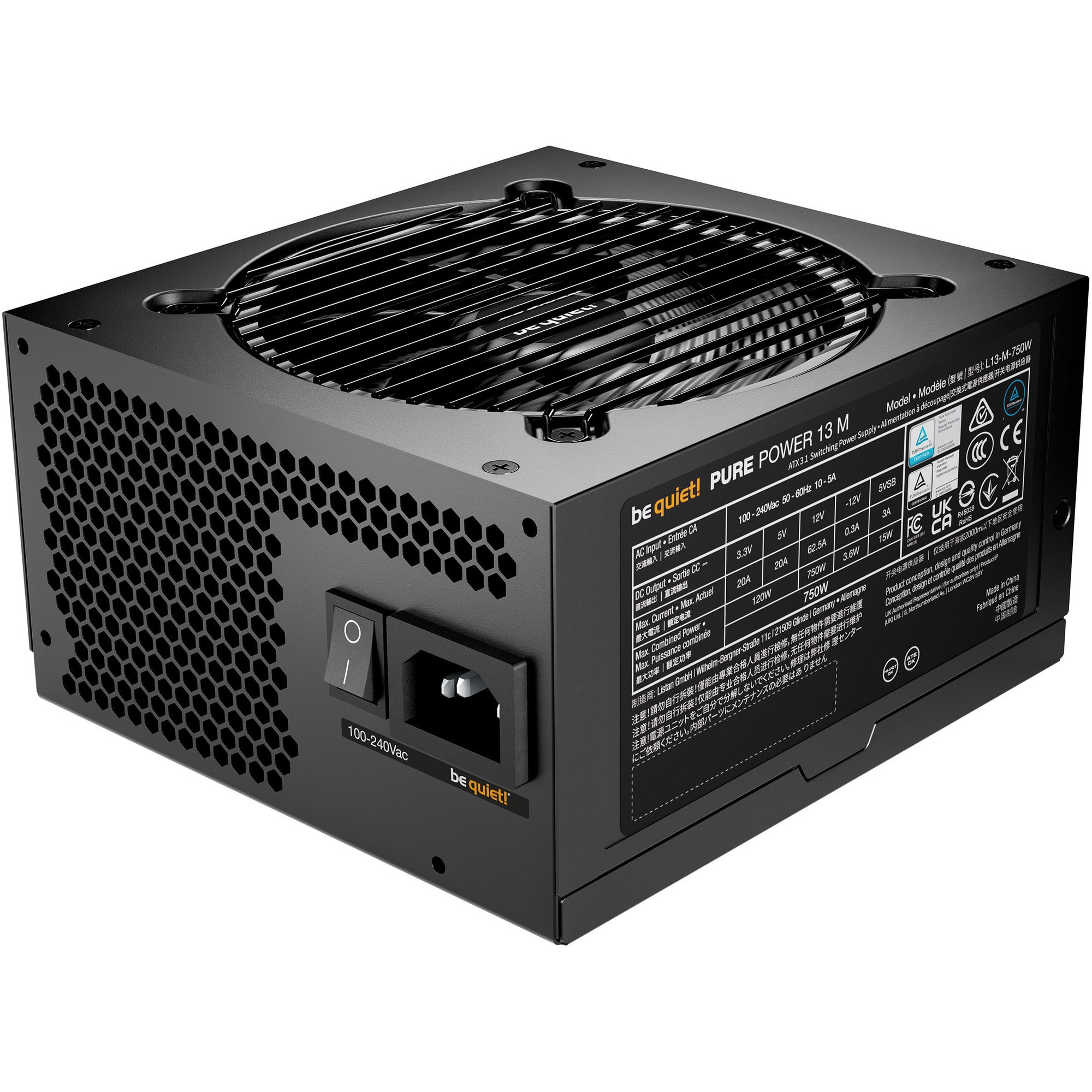 be quiet！PURE POWER 13M 750W BP026JP Sursa be quiet! Pure Power 13 M 750W, 80 Plus Gold, ATX 3.1, Full