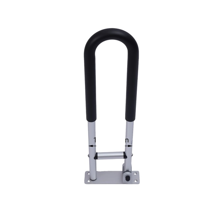 WC kapaszkodó, állítható kialakítás, tartós anyag, fekete, 20x6cm