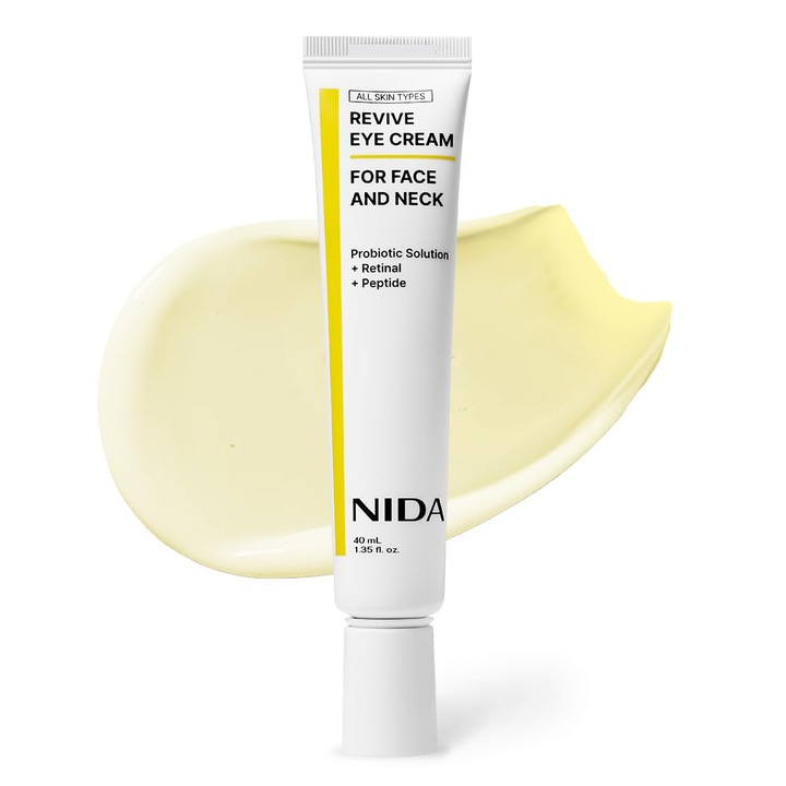 NIDA Revive szemkrém, 2 darabos szett, probiotikus, retinoid, peptidek, sokszínű