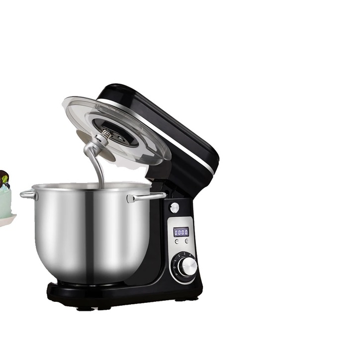 Mixer de bucatarie, 6 viteze, 1200W, capacitate 6L, negru, set accesorii