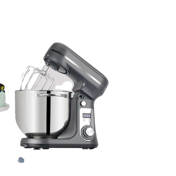 Mixer de bucatarie, 6 viteze, 1200W, capacitate 6L, gri, set accesorii