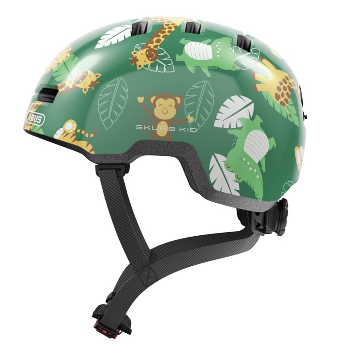 Gyerek sisak ABUS Skrub, Zöld dzsungel, M méret, 50-55 cm