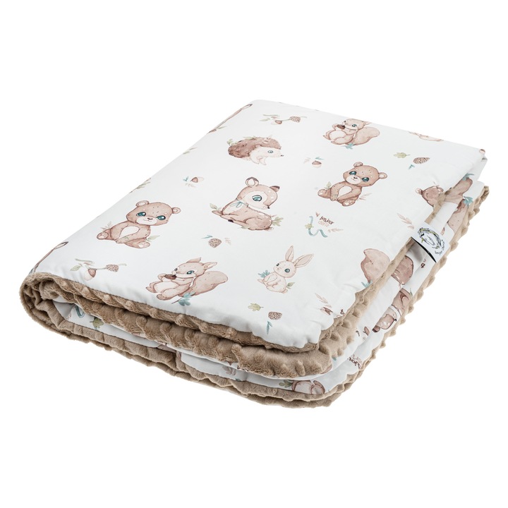 Patura Bonjour Cherie, 75x100cm, pamut és minky, gyerekeknek, többszínű