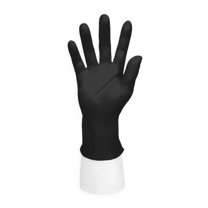 Set 100 bucati Manusi, Synmax, nepudrate, negre, marimea XL