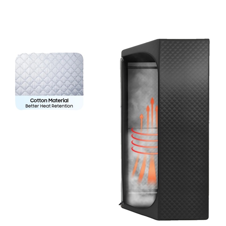 Cabina sauna portabila, 1350W, capacitate 3L, inaltime cort 180cm, niveluri de incalzire ajustabile, design pliabil