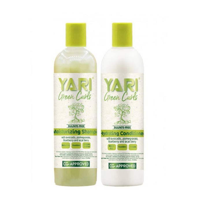 Set Yari Green Curls, sampon si balsam pentru par cret si ondulat, 355 ml fiecare