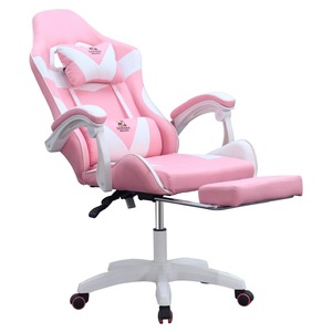 Scaun gaming roz alb