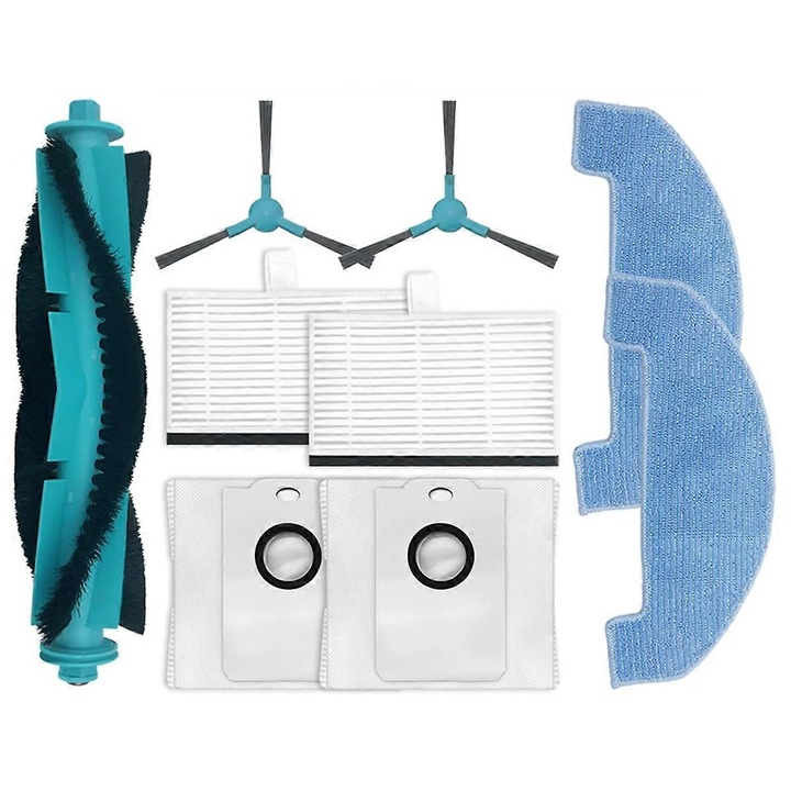 Комплект аксесоари за прахосмукачка, Conga 2499 Ultra, 1 основна четка, 2 странични четки, 2 филтъра, 2 кърпи за моп, 2 торбички за прах, пластмаса
