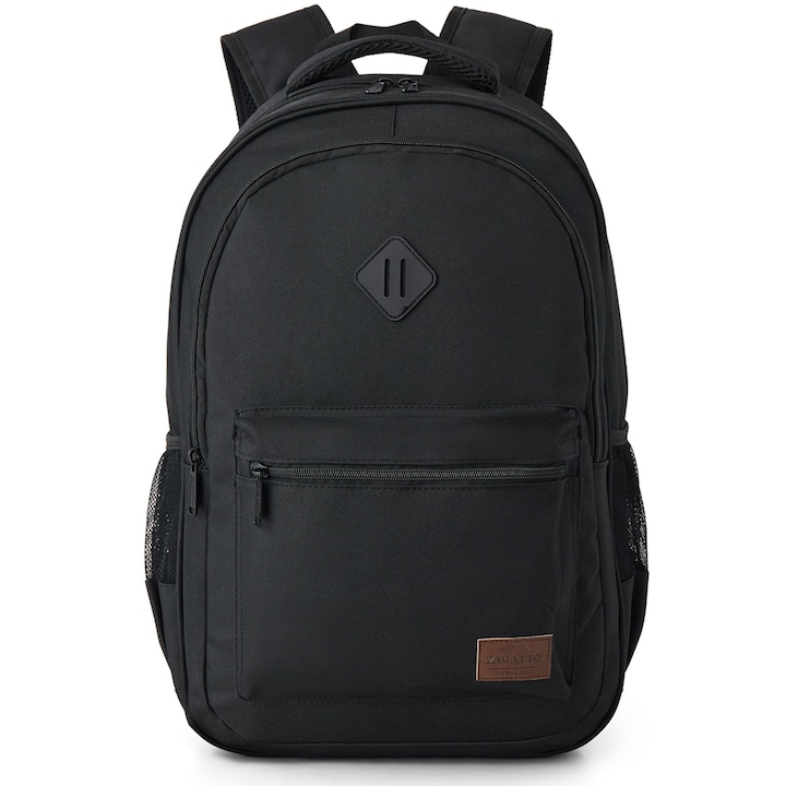 Rucsac multifunctional, Zagatto, Negru, Dimensiuni 31x47x16 cm, Impermeabil, Compartiment laptop, Rucsac calatorie, Bagaj mana avion, Capacitate 23L, Ergonomic, Ghiozdan scolar, Casual, Rucsac urban de zi cu zi, ZG966