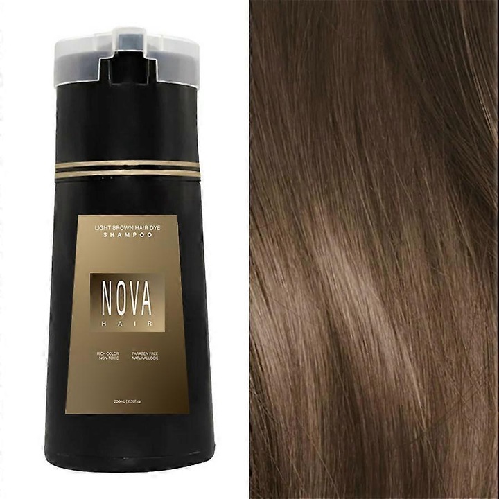 Оцветяващ шампоан Nova Hair, светлокафяв