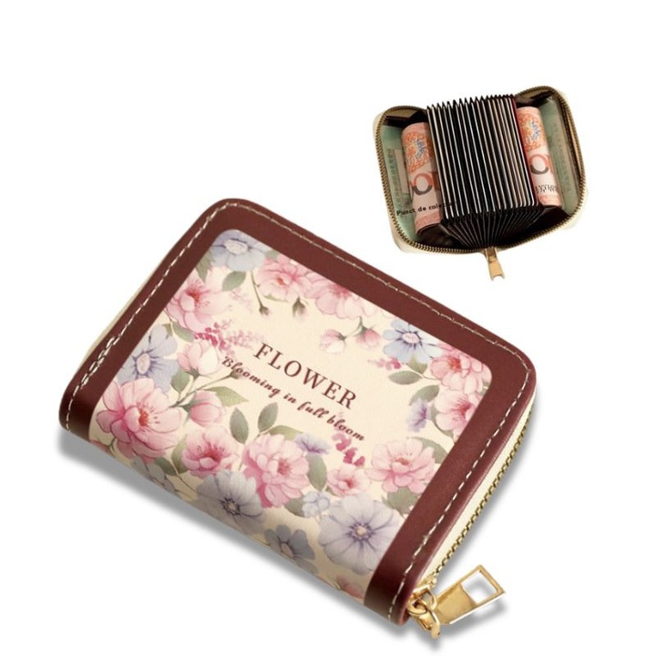 Genta de carduri pentru femei de inalta calitate compact anti-demagnetizare multi-card de mare capacitate vintage document de gazduire portofel nou portofel, 18position, Gri perlat PVC