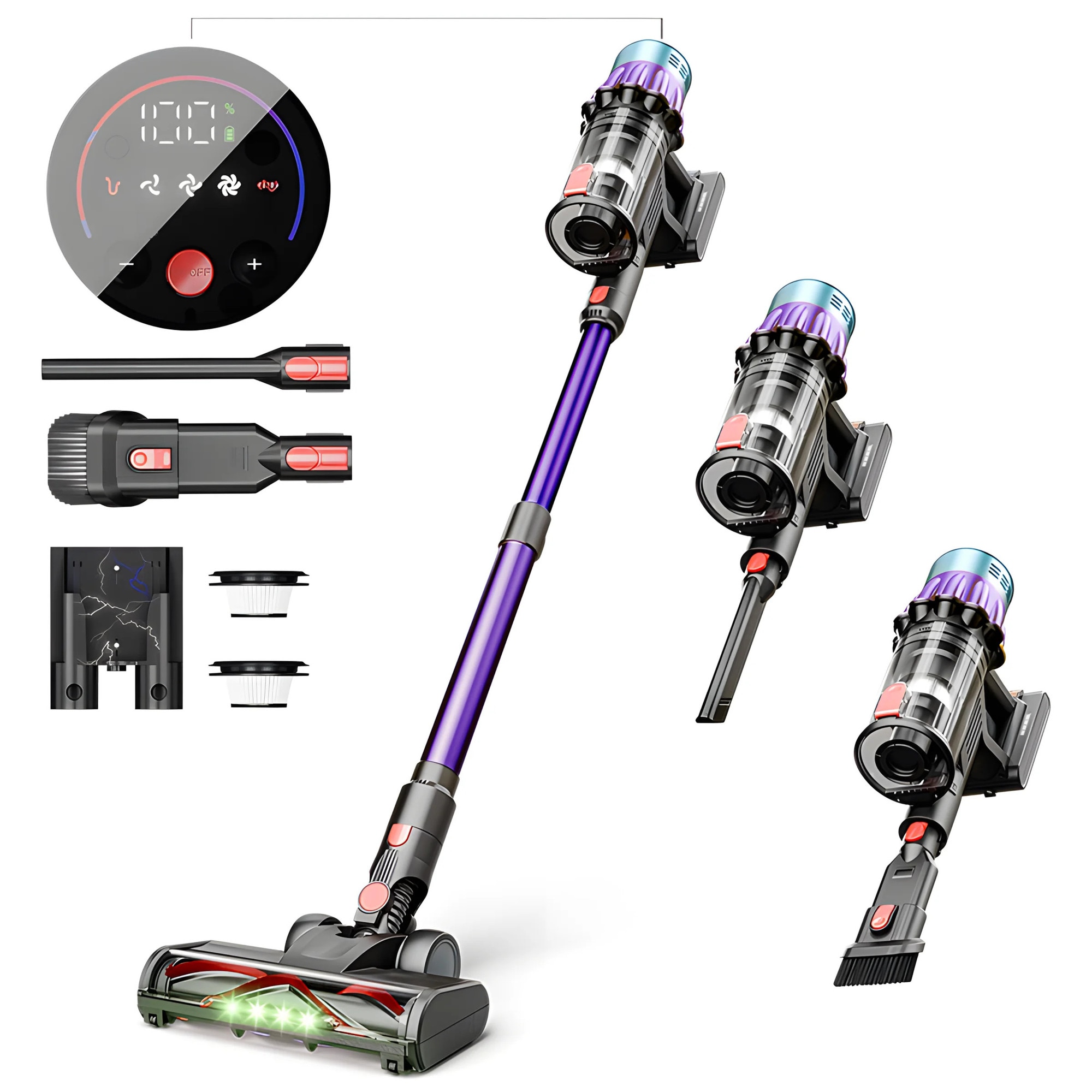 Aspirator fără fir, putere de aspirație mare, design ușor, mov