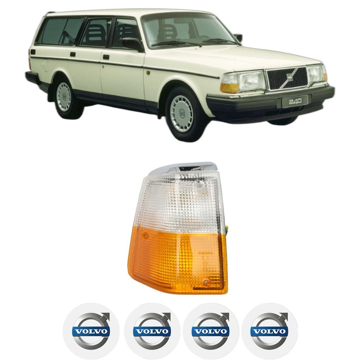 Semnalizator Fata Dreapta VOLVO 240 Kombi (P245) din 1974-1993, Auto, Depo, 4 Stickere auto cu VOLVO
