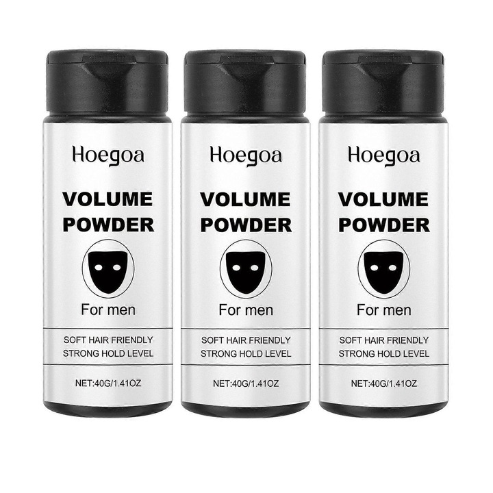 Ceara de par, pudra de volum, 3 buc, ingrediente naturale, fara spalare, pentru toate tipurile de par Hoegoa
